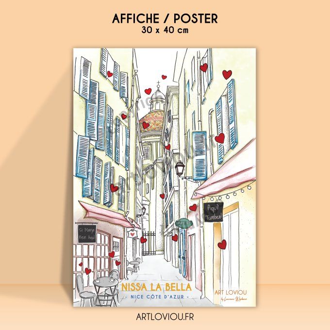 Affiche Ruelle de Nice - Côte d'Azur 