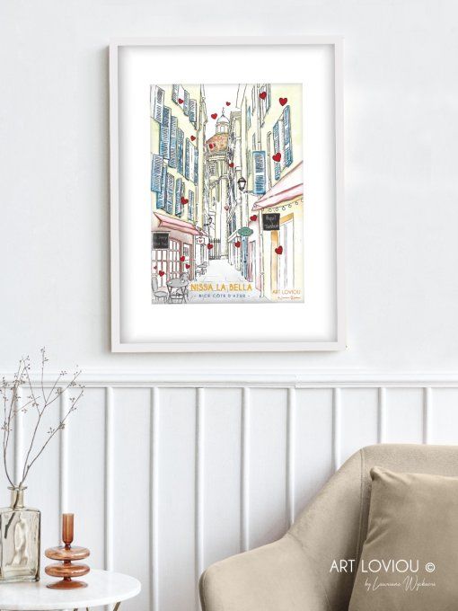 Affiche Ruelle de Nice - Côte d'Azur 